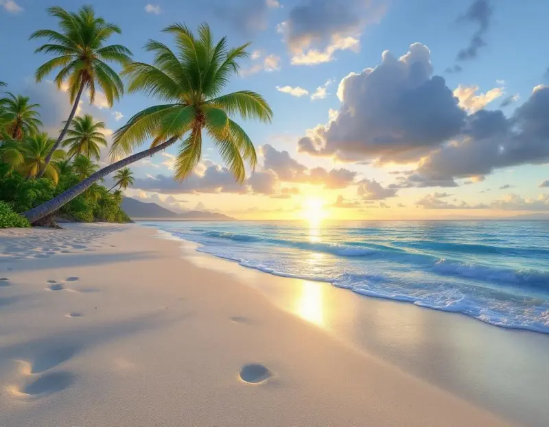 Tropical beach with crystal clear water